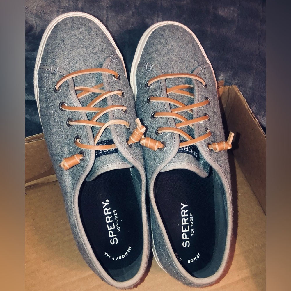 Sperry Platform Cliffside Sneakers Memory Foam Women’s Size 8 Grey Flannel